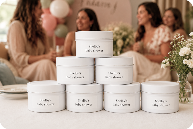 Personalized baby shower candles